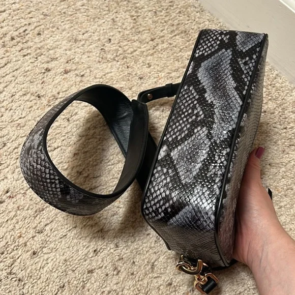 Anine Bing | Alice Crossbody Bag in Blue Python - Picture 7 of 9